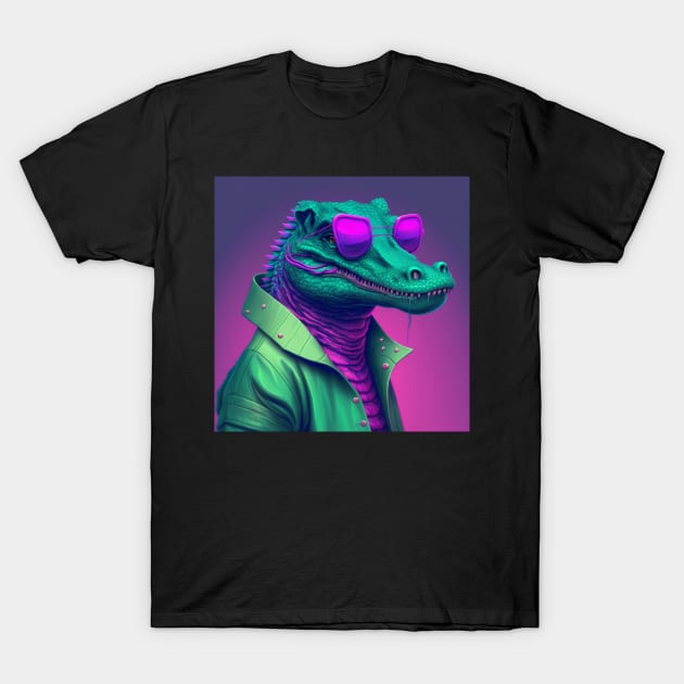 Vapor Wave Alligator T-Shirt by TheArtfulAllie